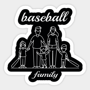 Baseball Fan Family - White Sticker